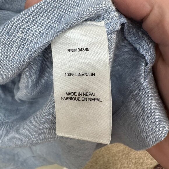 Andrea Jovine 100% Linen Blue Open Front Cardigan Womens size Large - Picture 3 of 5